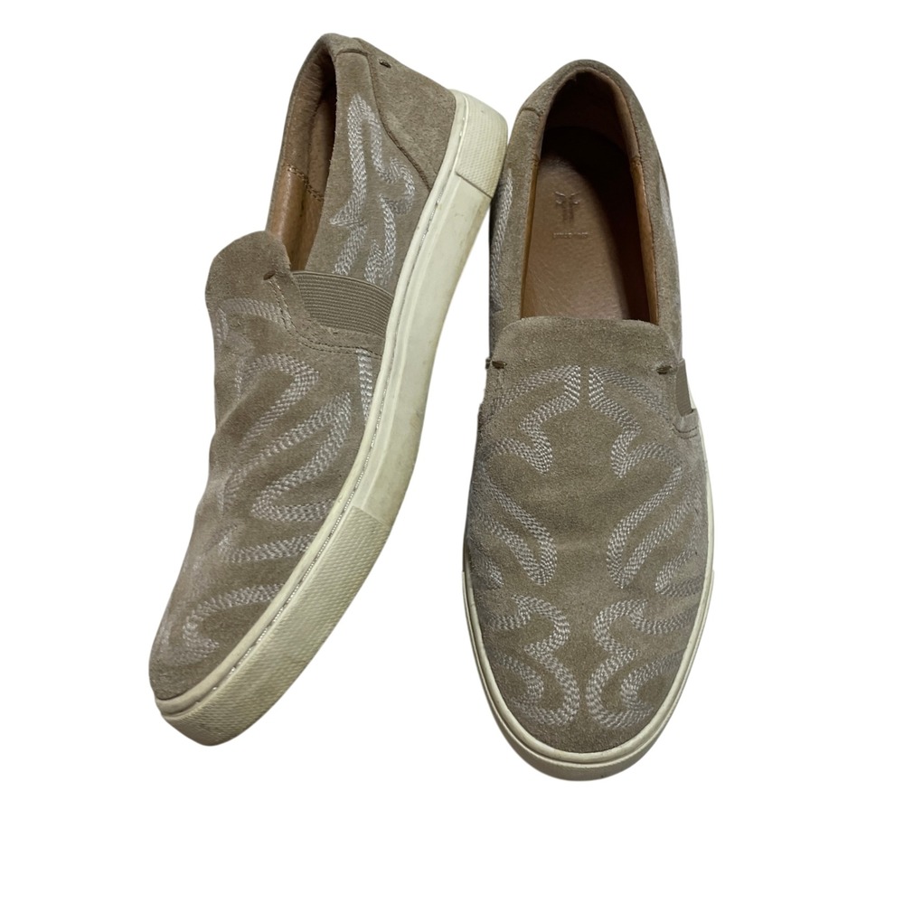 Frye 8 Women's Western Stitch Suede Slip On Loafers Flat